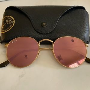 Pink and gold round Rayban sunglasses